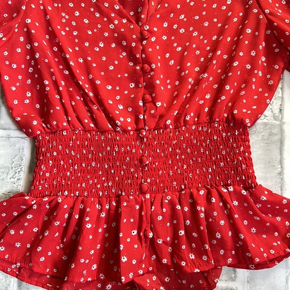 SIENNA SKY | sheer peplum top - Picture 2 of 7